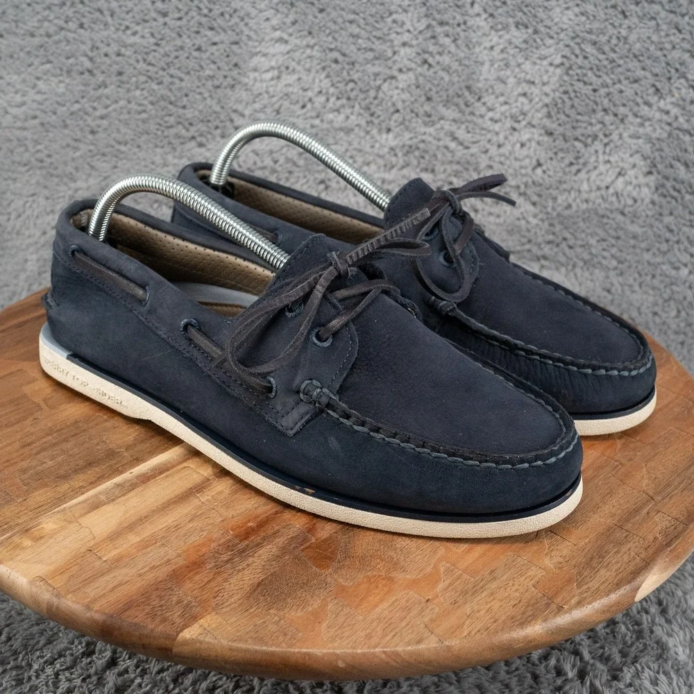SPERRY GOLD CUP A/O Navy Blue Nubuck Boat Shoes Loafers MEN SZ 10 STS24501